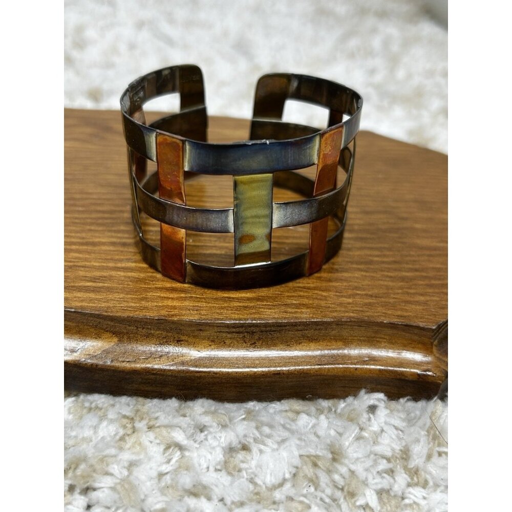 Rlm Studio Sterling Silver Copper & Brass Basket Weave Bracelet